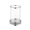 Windlicht aus Glas  mit Strasssteinen  auf Metallsockel