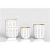 Windlicht Forest 3er Set  aus Metall Weiss gold