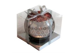 Windlicht Kugel aus Glas  Farbe: Silber/Roségold  D:10cm H: 8.5cm