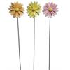 Windmühle als Blume  aus Metall  3er Assortierung  pink, gelb, orange