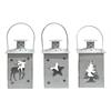 XMAS Metall Laternen 3 ass. H:12cm  Motive: Stern/Tanne/Hirsch  Farbe: Weiss