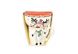 XMAS Tasse und Schüssel  2er Set weiss  Motiv Elch
