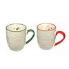 XMAS Tassen 2 fach assortiert  Farben grün und rot H10cm D:9cm  Material: New Bone China