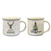XMAS Tassen 2er assortiert  H:9cm D:8.5cm  Inhalt: 355ml  Material: New Bone China
